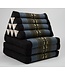 Coussin Thaïlandais Triangulaire Matelas 3 Parties 50x175x8cm Noir Éléphant