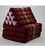 Thai Mattress Triangle Cushion Headrest 3-Fold Meditation Mat Lounge Kapok Burgundy Red