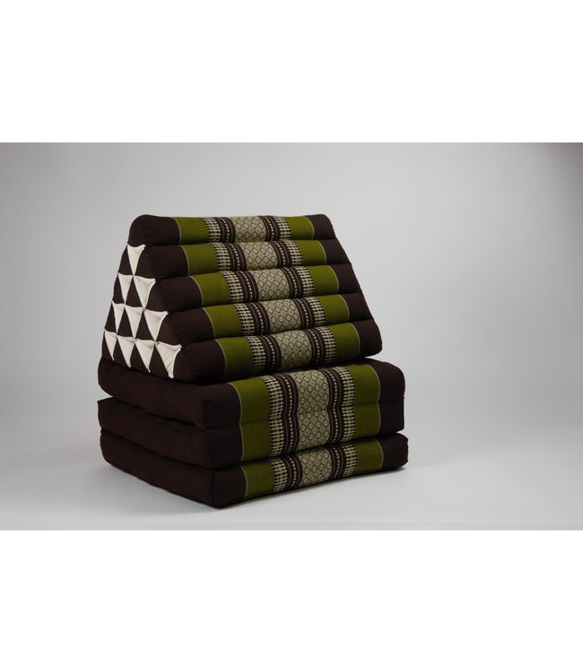 Colchón Tailandés de 3 Pliegues con Cojín Triangular Plegable 54x180x6cm XL Verde