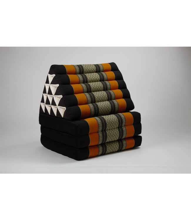 Cuscino Materasso Thailandese Triangolare 56x180cm XL Kapok Nero Arancione