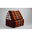 Thai Triangle Cushion Mattress Foldable XL 54x180x6cm Burgundy Orange