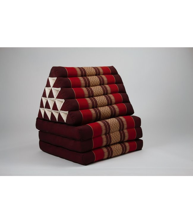 Colchón Tailandés de 3 Pliegues con Cojín Triangular Plegable 54x180x6cm XL Rojo