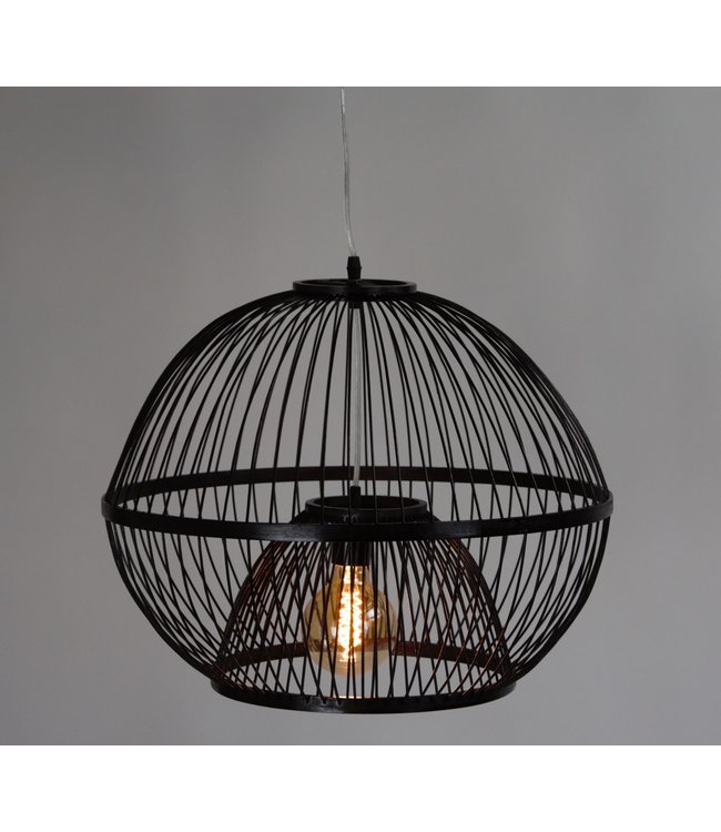 Suspension en Bambou Noir Fait Main - Lucas D50xH40cm