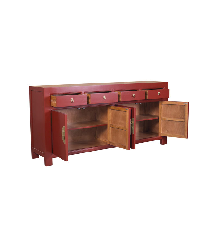 Chinesisches Sideboard Kommode Rubinrot - Orientique Sammlung B180xT40xH85cm