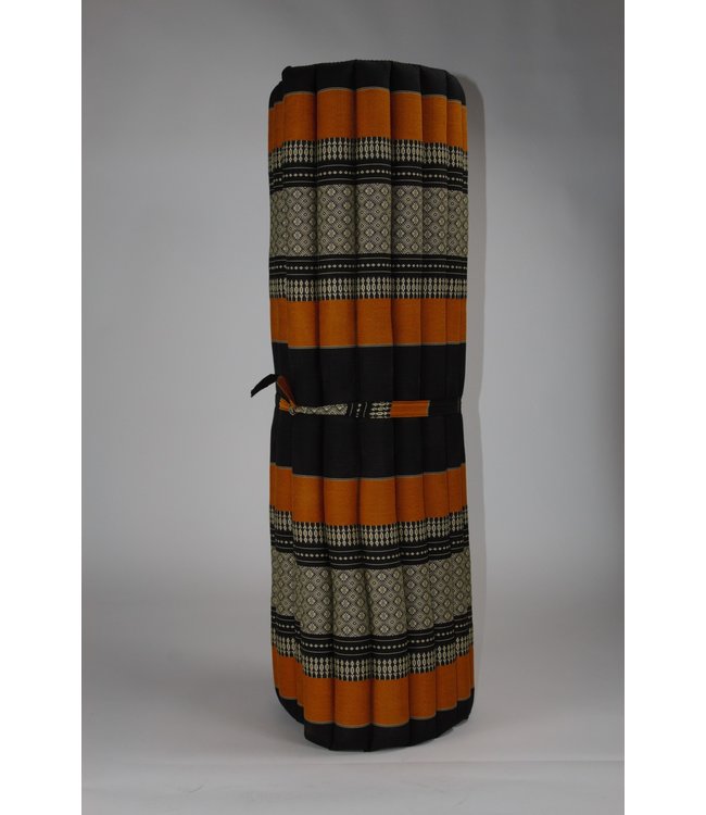 Materasso Arrotolabile Thai 200x100x4.5cm Nero Arancione