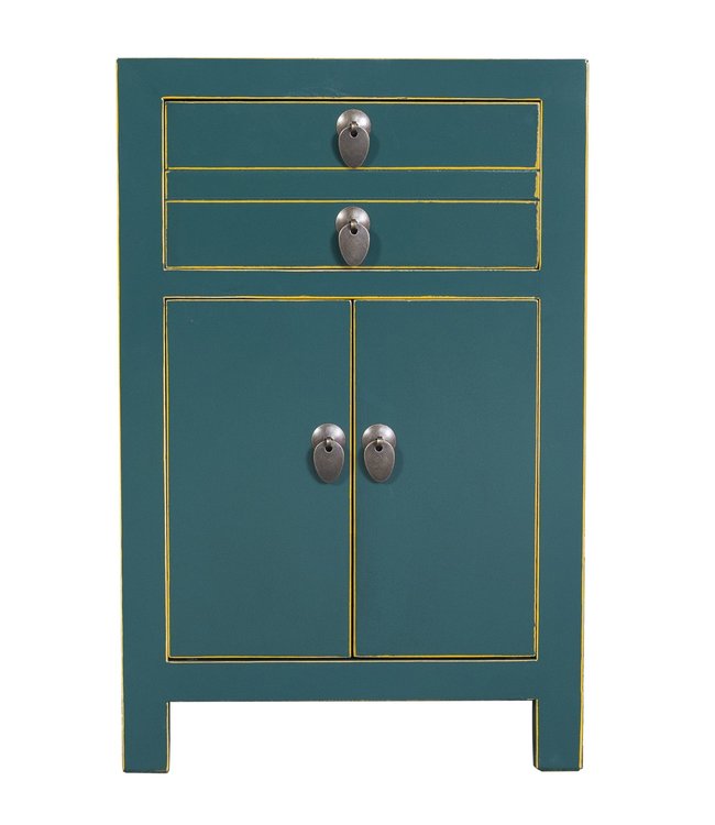 Chinees Nachtkastje Teal B40xD32xH60cm