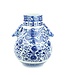 Fine Asianliving Chinese Vaas Porselein Draak Handgeschilderd Blauw-Wit D24xH29cm