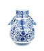 Fine Asianliving Vaso Cinese in Ceramica Porcellana Cervi Drago Blu e Bianco D24xA29cm