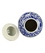 Tarro de Jengibre Chino Porcelana Dragón Azul y Blanco D.27 x Alt.51 cm