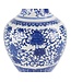 Chinese Vase Porcelain Lotus Blue White D21xH28cm