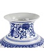 Vase Chinois Porcelaine Lotus Bleu et Blanc Diam21xH28cm