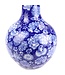 Vase Chinois Pivoine Bleu Marine Diam22xH35cm