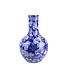 Chinesische Vase Porzellan Pfingstrose Marineblau D22xH35cm