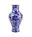 Jarrón de Porcelana Chino Peonía Azul Marino D.19 x Alt.36 cm