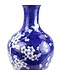 Chinese Vase Porcelain Blossoms Navy Blue D19xH35cm