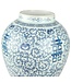 Pot à Gingembre Chinois Bleu Blanc Porcelaine Double Bonheur D31xH52cm