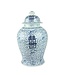 Pot à Gingembre Chinois Bleu Blanc Porcelaine Double Bonheur D31xH52cm
