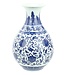 Chinese Vase Porcelain Lotus Blue White D20xH31cm