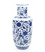 Chinese Vaas Porselein Lotus Handgeschilderd Blauw-Wit D17xH38cm