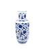 Vaso Cinese in Ceramica Porcellana Loto Blu e Bianco D17xA38cm