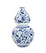 Chinesische Vase Porzellan Lotus Blau und Weiß D19xH33cm