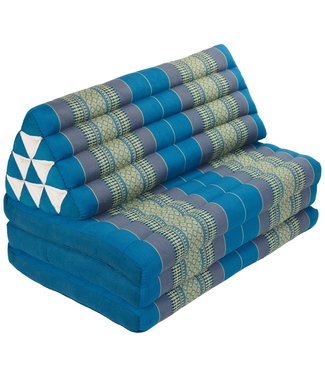 Fine Asianliving Coussin Thaï Triangulaire avec Matelas 3 Parties XXXL - 90x190cm - Azuré