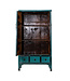 Antiker Chinesischer Schrank Blau Glänzend B105xT47xH189cm