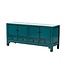 Meuble TV Chinois Ancien Bleu Canard Haute Brillance L136xP40xH61cm