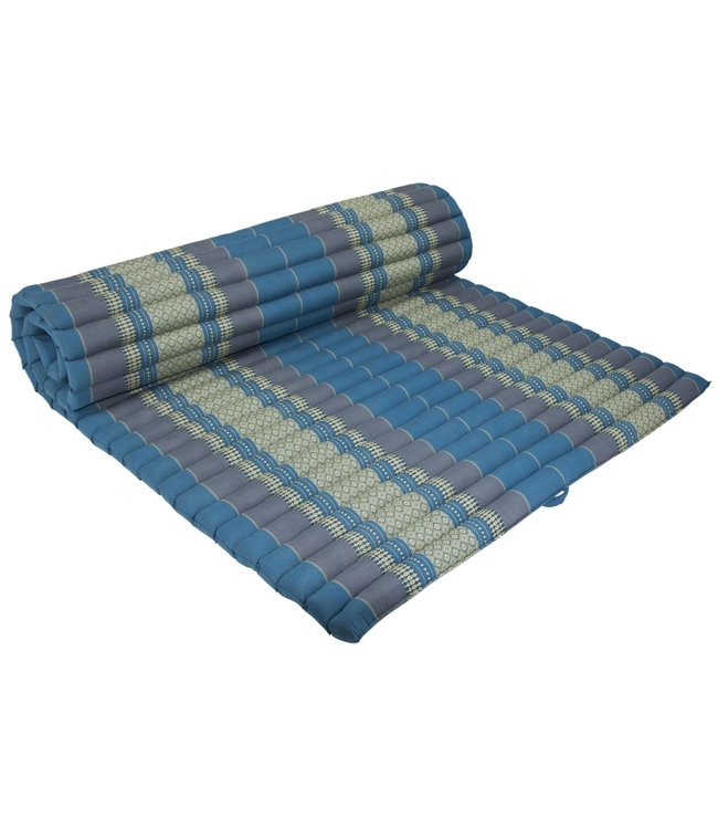 Matelas Thaï Enroulable en Coton et Kapok - 100x200cm - Azuré