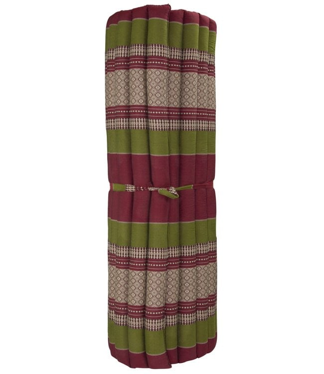 Thai Mat Rollable Mattress 200x100x4.5cm Burgundy Green