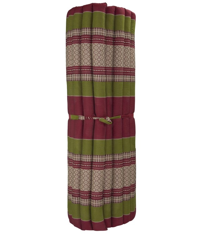 Thaimatte Rollbar Kapokfüllung 200x100x4.5cm Burgundergrün