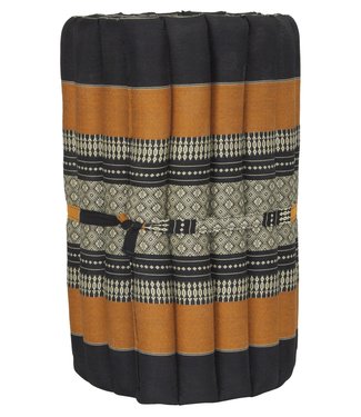 Fine Asianliving Thaise Mat Oprolbaar Matras 190x50x4.5cm Zwart Oranje