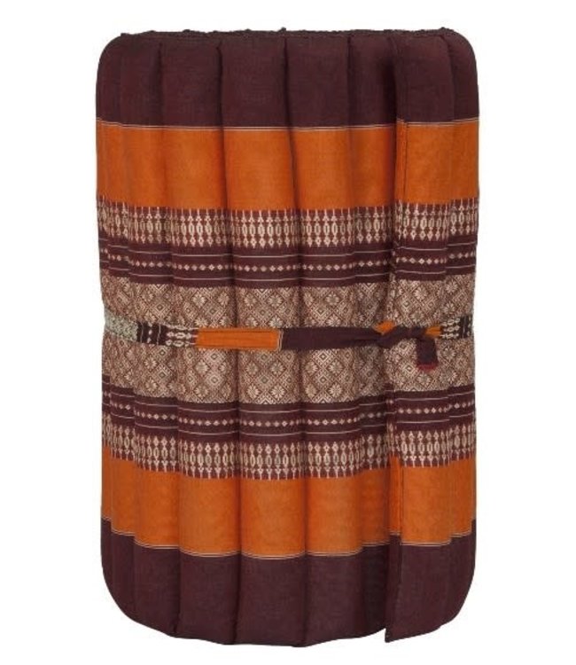 Thaise Mat Oprolbaar Matras 190x50x4.5cm Bordeaux Oranje