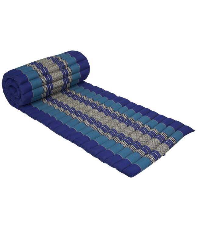 Thaise Mat Oprolbaar Matras 190x50x4.5cm Oceaan Blauw