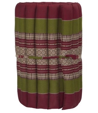 Fine Asianliving Materasso Arrotolabile Thai 190x50x4.5cm Rosso Verde