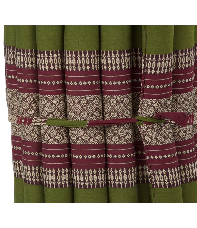 Matelas Thaï Enroulable en Coton et Kapok 190x50x4.5cm Rouge Vert