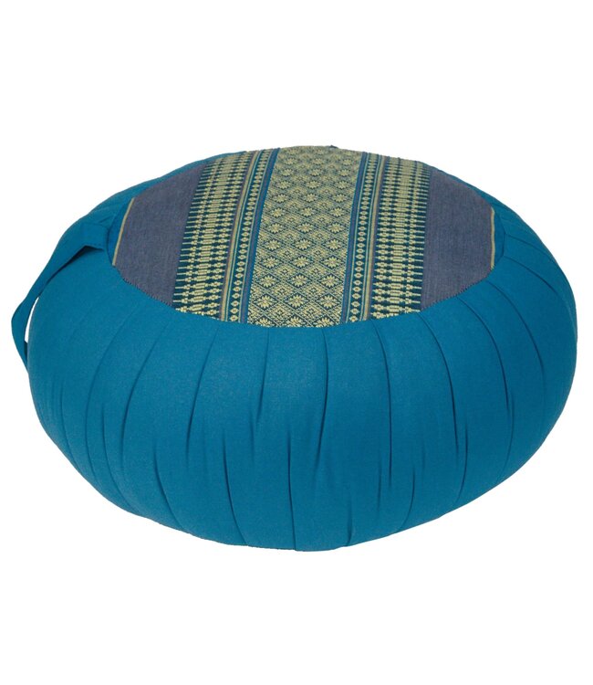 Thais Kussen Meditatie Zitkussen Rond Zafu Blauw Kapok D40xH17cm