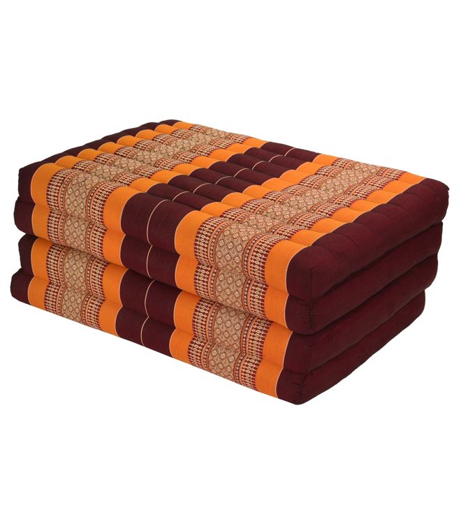 Colchón Tailandés de 4 Pliegues Plegable 80x200x8cm XXXL Rojo Naranja