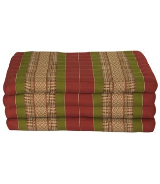 Fine Asianliving Thais Kussen Matras Uitklapbaar 80x200x8cm Mat Kussen XXXL Bordeaux Groen