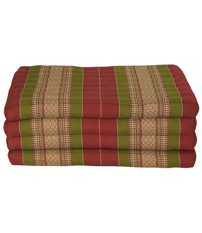 Colchón Tailandés de 4 Pliegues Plegable 80x200x8cm XXXL Rojo Verde