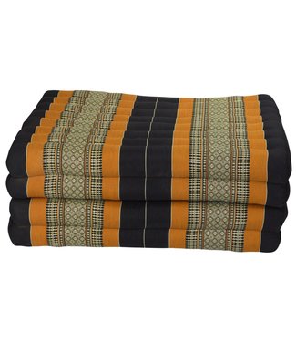 Fine Asianliving Thai Cushion Mattress 4-folded 80x200cm Mat Cushion XXXL Black Orange