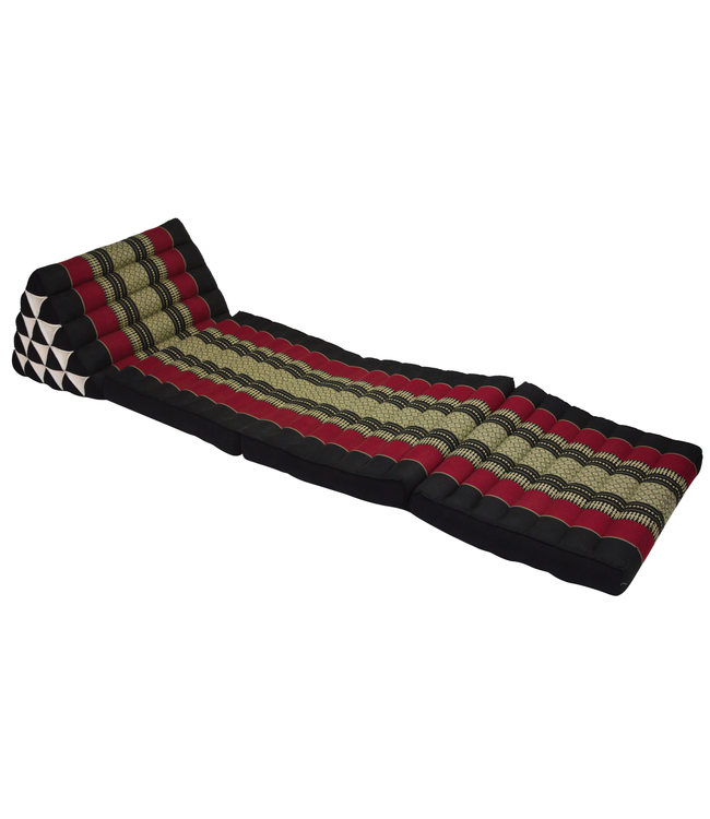 Colchón Tailandés de 3 Pliegues con Cojín Triangular Plegable 54x180x6cm XL Rojo