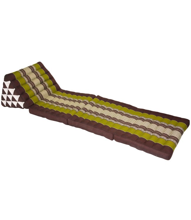 Cuscino Materasso Thailandese Triangolare 54x180x6cm XL Kapok Verde