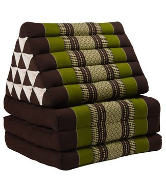 Fine Asianliving Thai Mattress Triangle Cushion Headrest 3-Fold Meditation Mat Jumbo Lounge Kapok XL Green