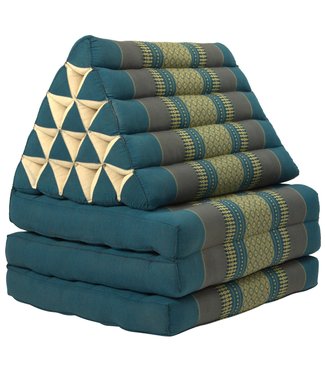 Fine Asianliving Thai Mattress Triangle Cushion Headrest 3-Fold Meditation Mat Jumbo Seat Kapok XL Blue