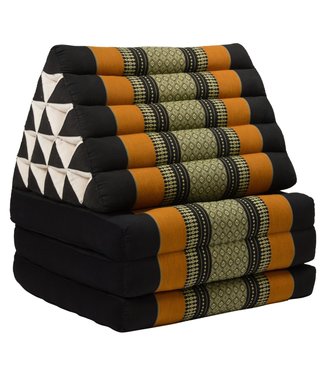 Fine Asianliving Thai Triangle Cushion Mattress Foldable XL Black Orange