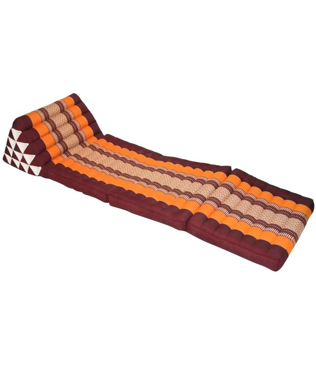 Coussin Thaïlandais Triangulaire Matelas 3 Parties XL 54x180x6cm Rouge Orange