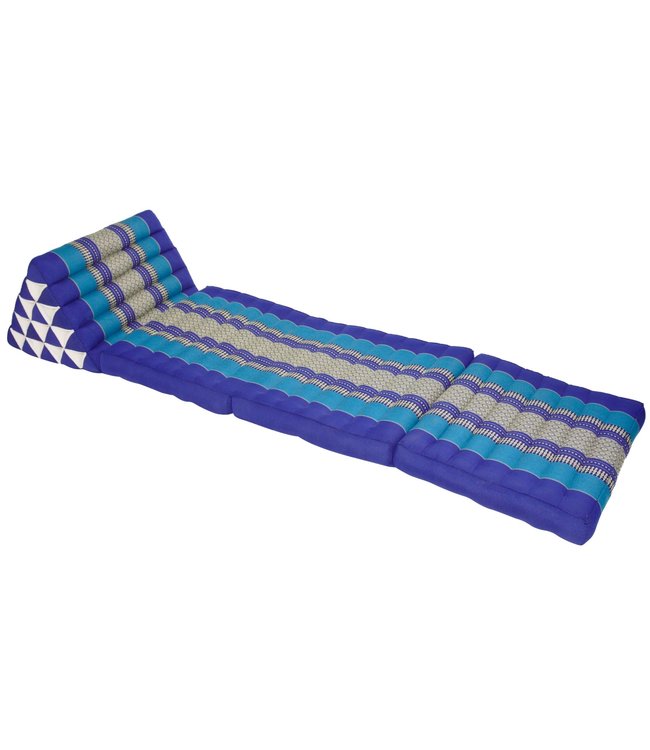 Cuscino Materasso Thailandese Triangolare 54x180x6cm XL Kapok Oceano Blu