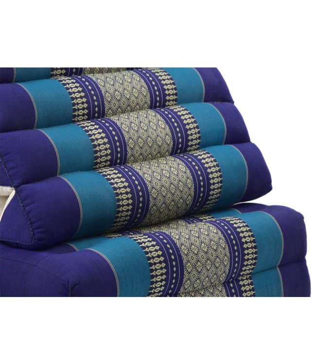 Thais Kussen Meditatie Driehoek Vloer Ligmat Yoga Uitklapbaar Kapok 54x180x6cm XL Oceaan Blauw