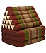 Coussin Thaïlandais Triangulaire Matelas 3 Parties XL 54x180x6cm Rouge Vert